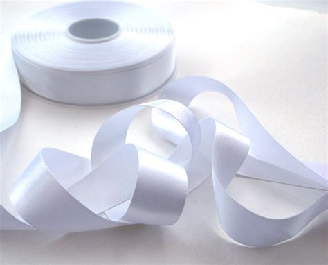 White Satin Ribbon 25mm 1 inch width Berisfords shade no. 1