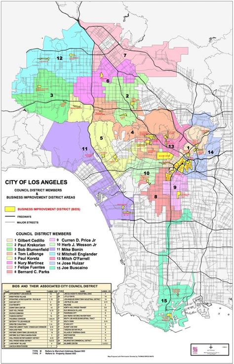 Los Angeles city council district map - Los Angeles council district ...