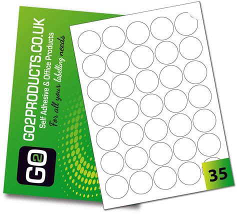 Round White Laser & Inkjet Printer Labels 37mm Diameter | Go2Products