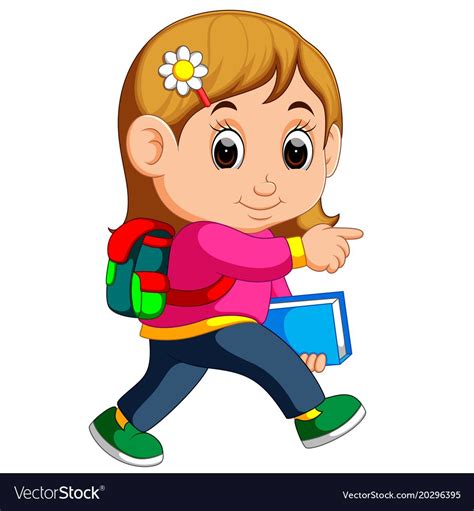 Boy Walking To School Clipart