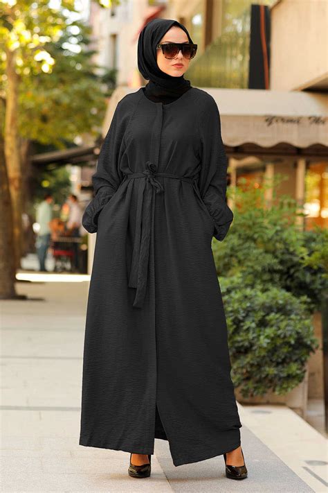 Black Hijab Turkish Abaya 40921S - Neva-style.com