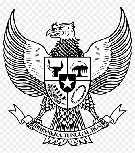 Logo Garuda Pancasila Bw Hitam Putih - National Emblem Of Indonesia ...