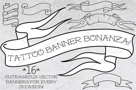 Tattoo Banner Bonanza!!! ~ Graphic Objects ~ Creative Market