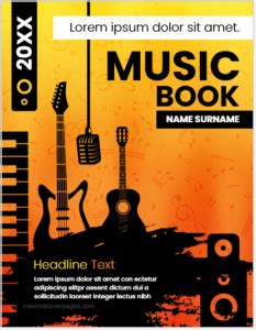 Music book cover page template | MS Word Cover Page Templates