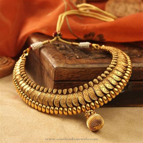 22 Carat Antique Gold Necklace from Manubhai ~ South India Jewels