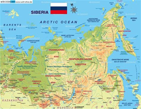 Map of Siberia (Russia) - Map in the Atlas of the World - World Atlas ...