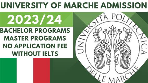 University of Marche Admission 2023 | Bachelor admission in Italy| Free ...