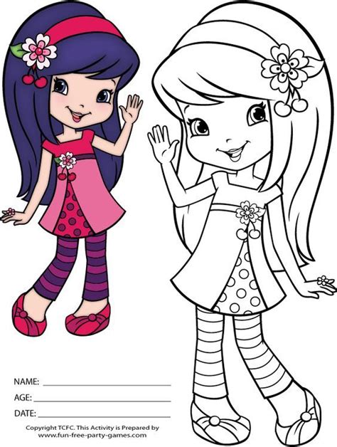 Strawberry Shortcake Coloring Pages: Cherry Jam Waves Hello! | Strawberry shortcake coloring ...