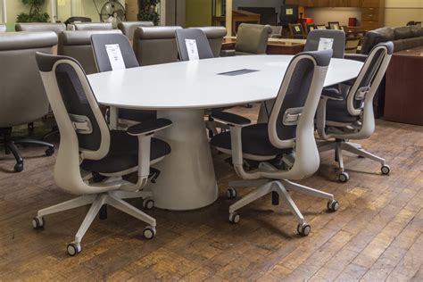 9.2′ x 5′ White Conference Table • Peartree Office Furniture