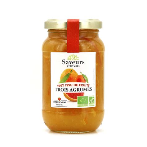 Organic three-citrus jam with no added sugar - Saveurs et Fruits