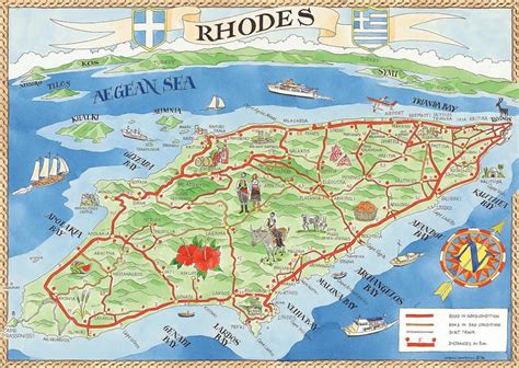 Illustrated Map of Rhodes : MapPorn