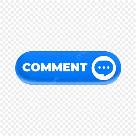 Comment Button PNG Picture, Comment Button Blue, Comment, Social ...