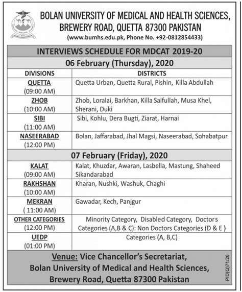 Bolan Medical College Admission 2020 - Balochistan Jobs Alert