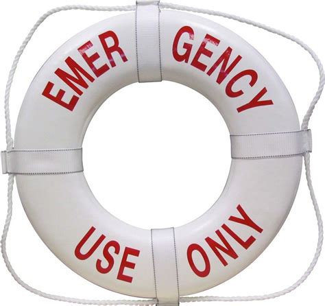 Emergency Use Only Life Ring Buoy - 24 Inch - White - AQ6808E | Buoys, Life, Emergency