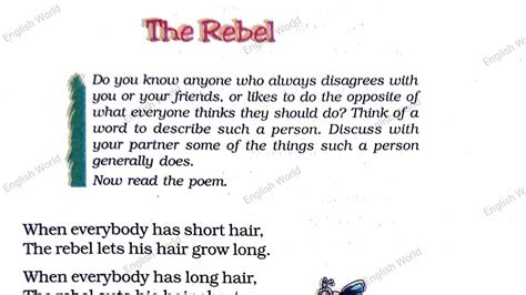 The Rebel (Poem-Full Solution) NCERT Honeycomb Class-7 Unit-2 Answer - YouTube