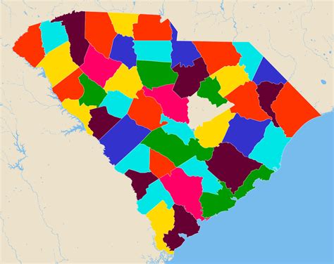 Map Of South Carolina Counties With Names