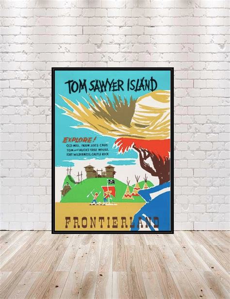 Tom Sawyer Island Poster Vintage Disney Poster Sizes 8x10 11x14, 13x19 16x20 18x24 Frontierland ...