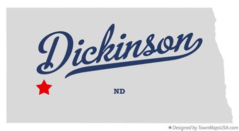 Map of Dickinson, ND, North Dakota