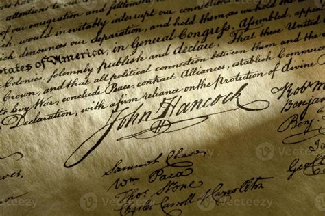 John Hancock Signature on The USA Declaration of Independence 750817 ...