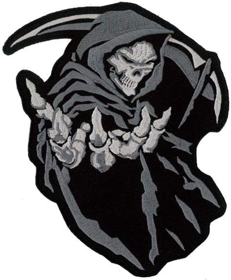 Grim Reaper Embroidered Patch 16cm X 12.5cm various Colours - Etsy