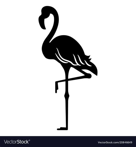 Black silhouette of a flamingo bird, standing on one leg, isolated. Download a Free Preview or ...