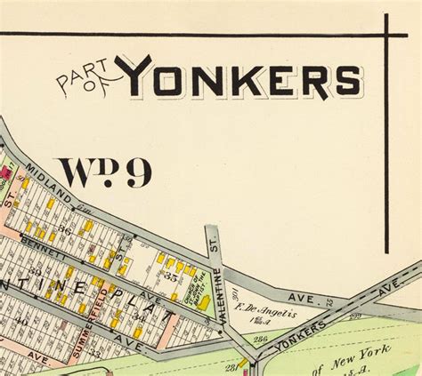 Old Map of Yonkers New York 1907 Vintage Map Wall Map Print - VINTAGE MAPS AND PRINTS