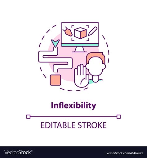 Inflexibility concept icon Royalty Free Vector Image