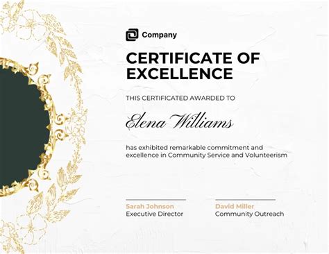 Community Service Award Certificate Design Template - Venngage