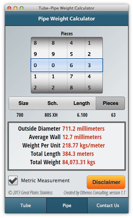 Stainless Steel Weight Calculator | Great Plains Stainless Steel