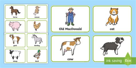 Old MacDonald Had a Farm Picture Flashcards