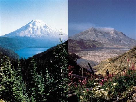 Mount St. Helens before and after it's 1980 eruption : r/woahdude