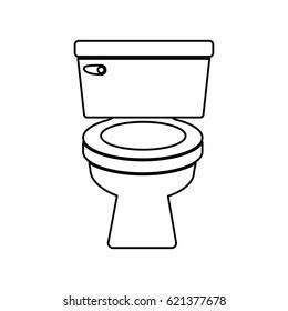 Monochrome Contour Toilet Front View Vector Stock Vector (Royalty Free ...