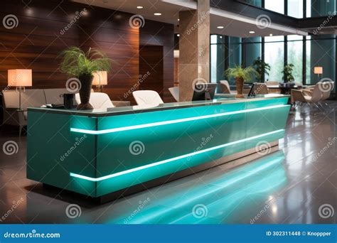 A Modern Reception Desk Design Concept Stock Illustration ...