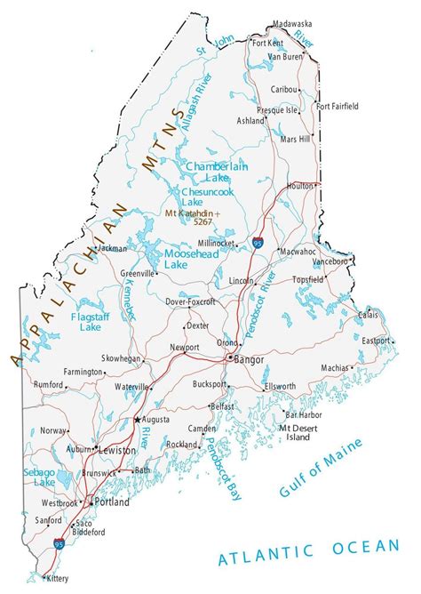 Printable Maine Map