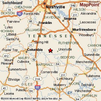 Chapel Hill, Tennessee Area Map & More