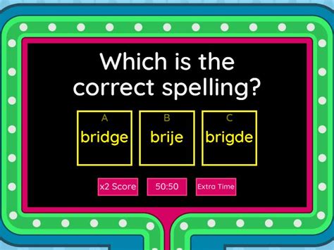 Spelling rules - Gameshow quiz