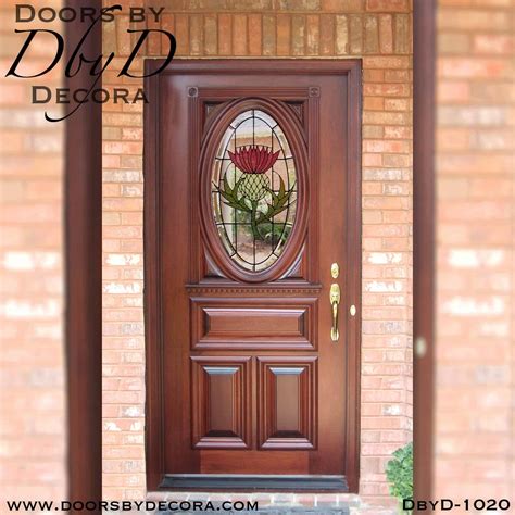 Estate 1-Lite 3-Panel Oval Leaded Glass Mahogany Wood Front Door – DbyD-1020 | Glass front entry ...