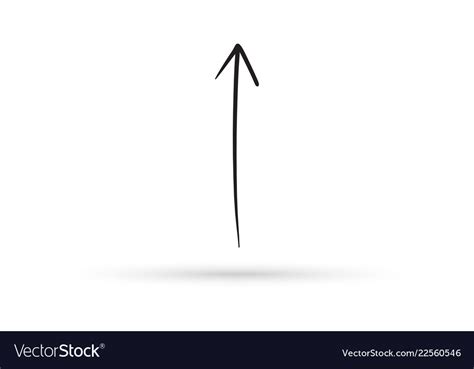 Vertical arrow draw doodle brush sketch cartoon Vector Image