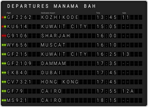 Manama Bahrain Airport Departures [BAH] Flight Schedules & departure