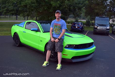 Satin Neon Green Mustang | Wrapfolio