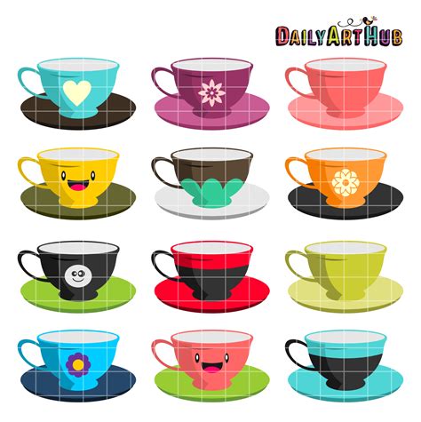 Tea Cups Clip Art Set – Daily Art Hub – Free Clip Art Everyday