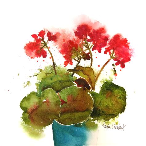 Watercolor Geraniums at PaintingValley.com | Explore collection of ...