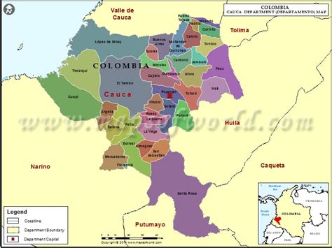 Cauca Colombia Mapa