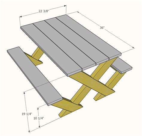 DIY Kids Picnic Table plans - dimensions » Famous Artisan