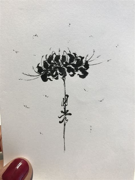 Black Spider Lily Tattoo - Printable Computer Tools