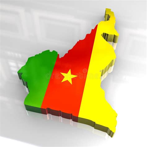 3d Flag Map Of Cameroon Stock Images - Image: 5727634