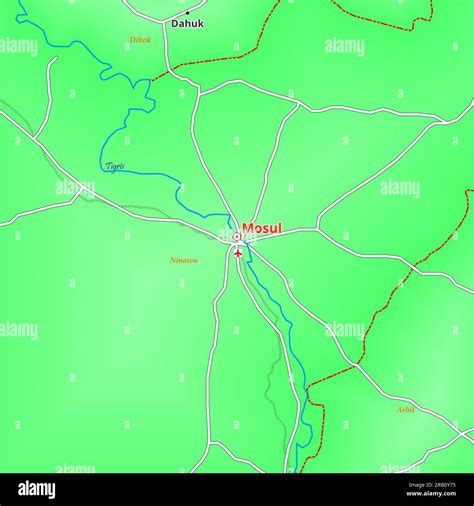 Map of Mosul City in Iraq Stock Photo - Alamy