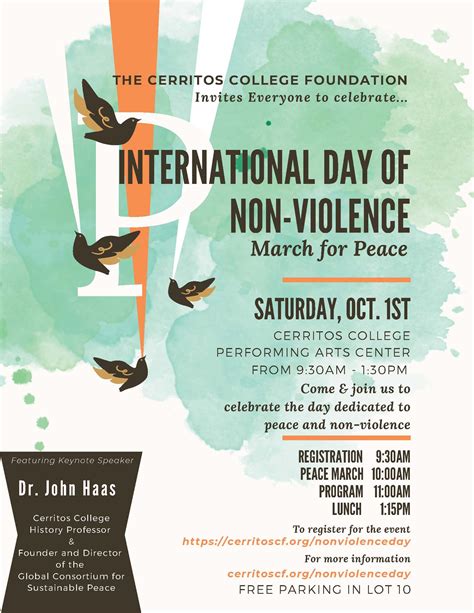 International Day of Non Violence Celebration – Cerritos College Foundation