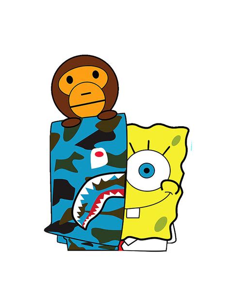 Bape spongebob Digital Art by Kimberly Russell - Pixels