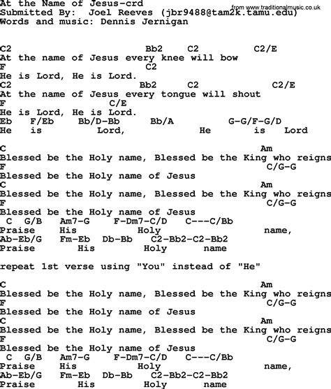 Top 500 Hymn: At The Name Of Jesus - lyrics, chords and PDF